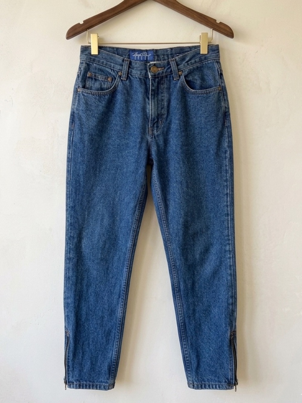 Vintage 90s High Rise Ankle Zipper Mom Jeans Dark Wash Marilyn Monroe Jeans 5/6